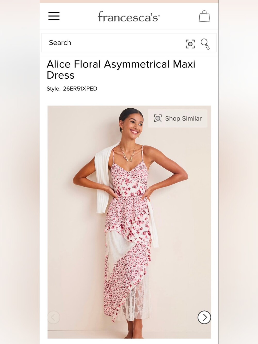 Francesca's Cream Dress with Wine Color  Accents